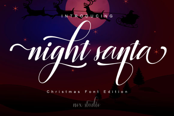 Night Santa Font Poster 1