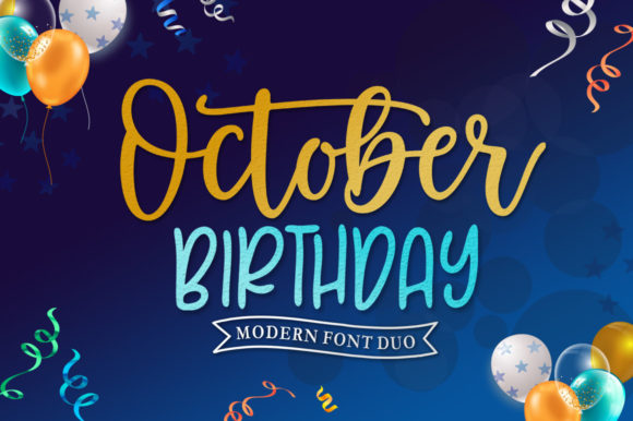 October Birthday Font Poster 1