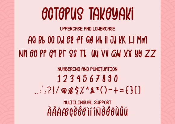 Octopus Takoyaki Font Poster 2
