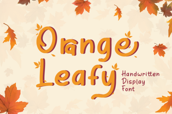 Orange Leafy Font Poster 1
