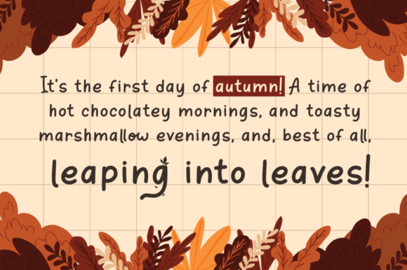 Orange Leafy Font Poster 3