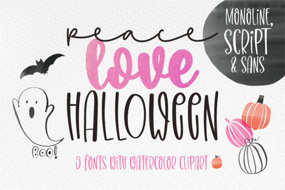 Peace Love Halloween Font Poster 1