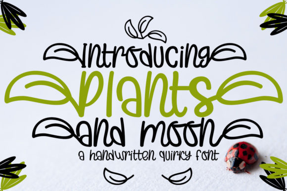 Plants and Moon Font Poster 2