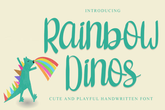 Rainbow Dinos Font Poster 1