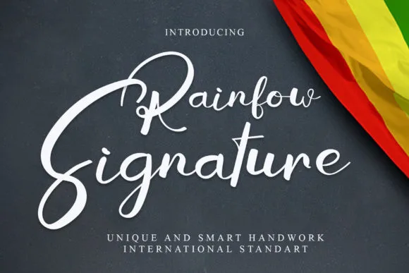 Rainbow Signature Font Rainbow Signature Font Poster 1