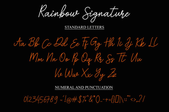 Rainbow Signature Font Poster 4