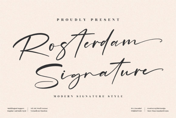 Rosterdam Signature Font Poster 1