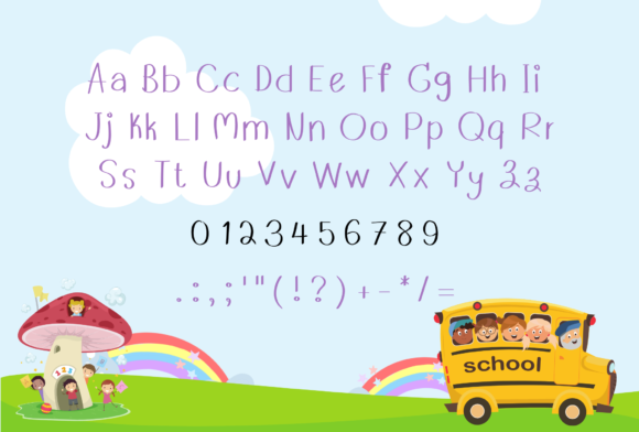 School Bus Font Poster 2