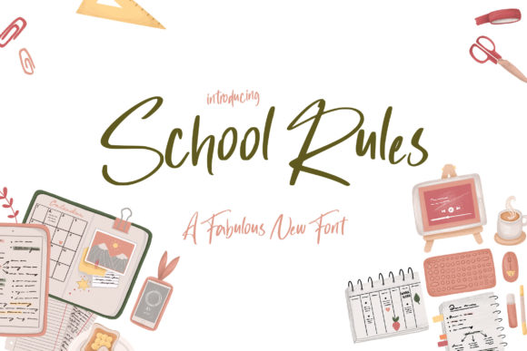 School Rules Font Poster 1