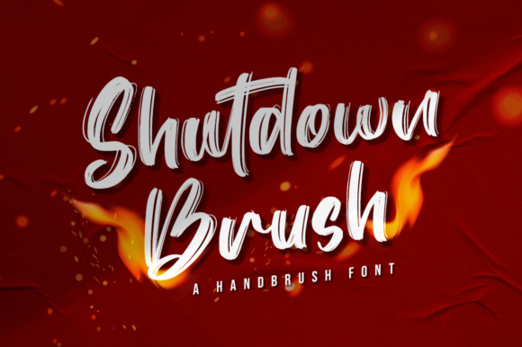 Shutdown Brush Font Poster 1