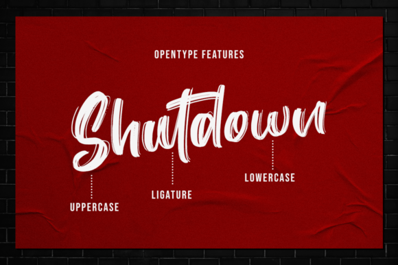 Shutdown Brush Font Poster 9