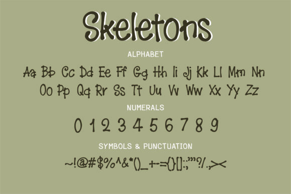 Skeletons Font Poster 2