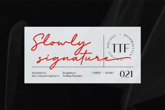 Slowly Signature Font Poster 3