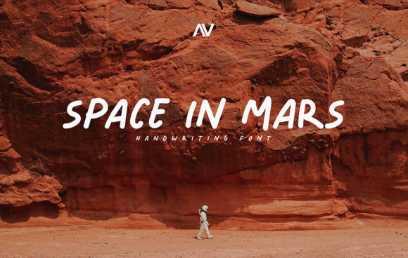 Space in Mars Font Poster 1