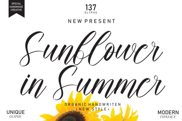 Sunflower in Summer Font Poster 1