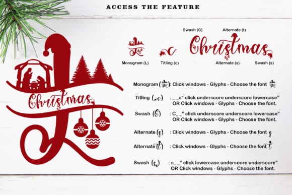 Sweet Christmas Monogram Font Poster 6