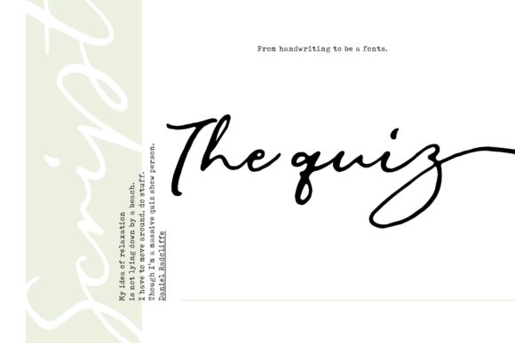 The Quiz Script Font Poster 1