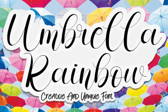 Umbrella Rainbow Font Poster 1