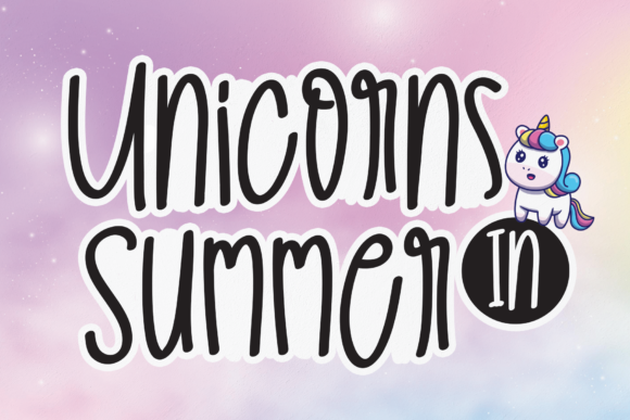 Unicorns in Summer Font Poster 1