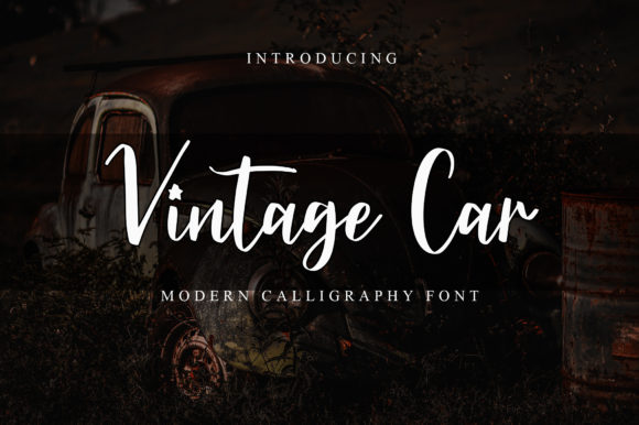 Vintage Car Font Poster 1