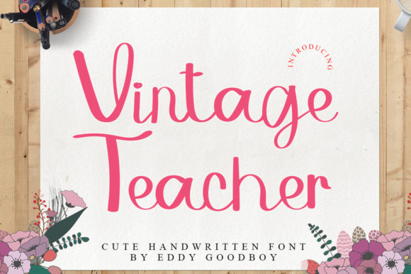 Vintage Teacher Font Poster 1
