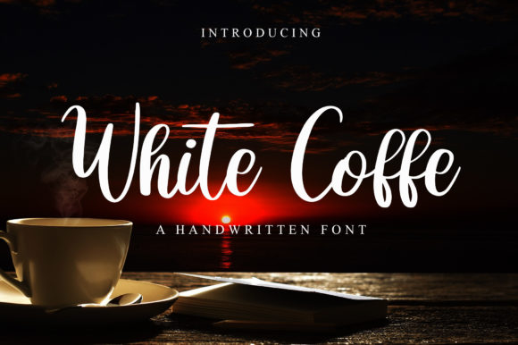 White Coffe Font Poster 1