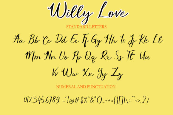 Willy Love Font Poster 4