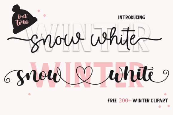 Winter Snow White Font Poster 1