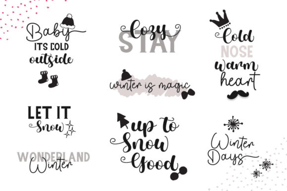 Winter Snow White Font Poster 3