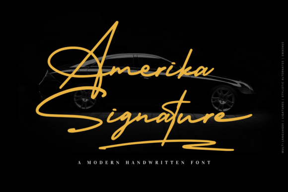 Amerika Signature Font Amerika Signature Font Poster 1