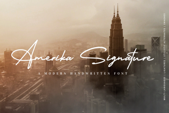 Amerika Signature Font Poster 5