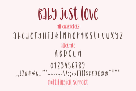 Baby Just Love Font Poster 7