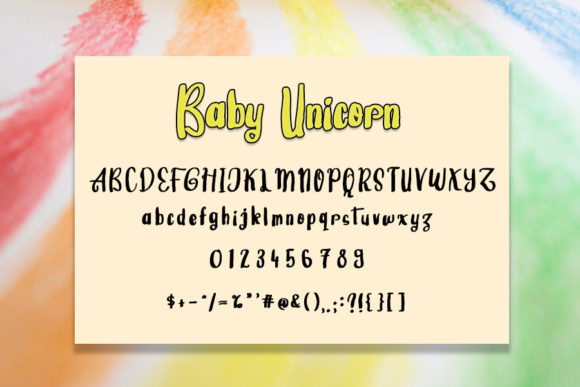 Baby Unicorn Font Poster 4