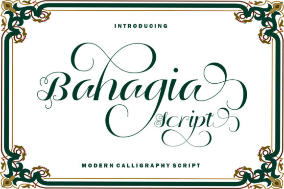 Bahagia Script Font Poster 1