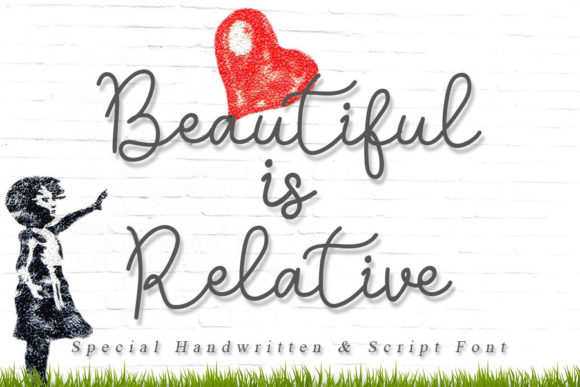Beautiful is Relative Font Poster 1