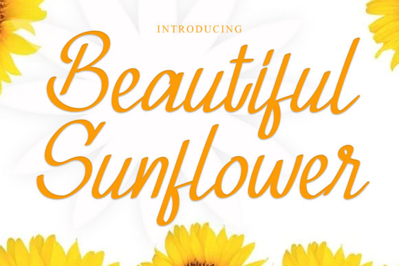 Beautiful Sunflower Font Poster 1