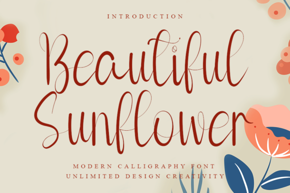 Beautiful Sunflower Font Poster 1