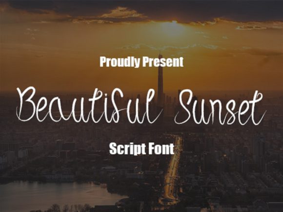 Beautiful Sunset Font Poster 1