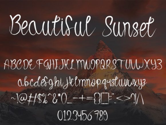 Beautiful Sunset Font Poster 5