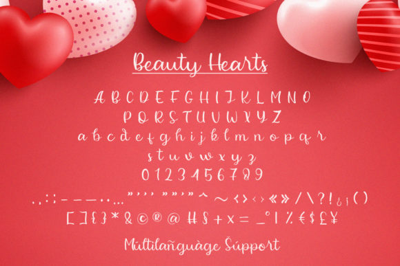 Beauty Hearts Font Poster 7