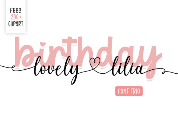 Birthday Lovely Lilia Font Poster 1