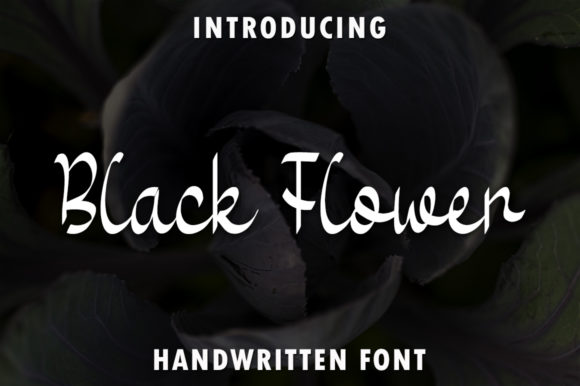 Black Flower Font Poster 1