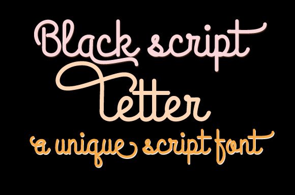 Black Script Letter Font Poster 1