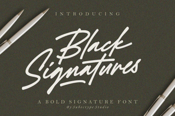 Black Signatures Font Poster 1