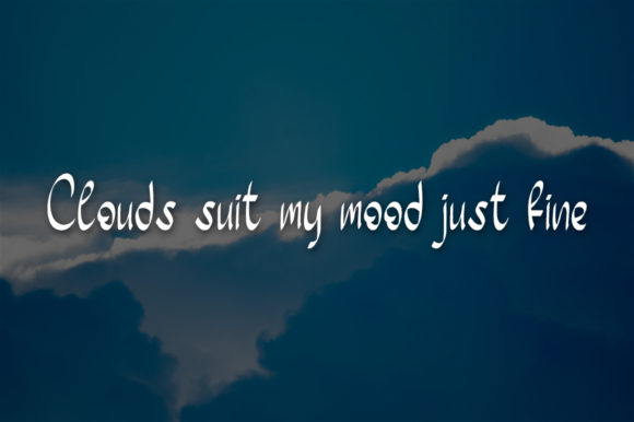 Blue Clouds Font Poster 2