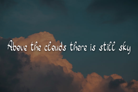 Blue Clouds Font Poster 3