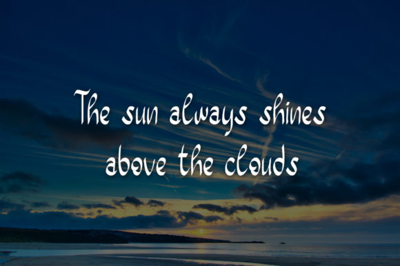 Blue Clouds Font Poster 4