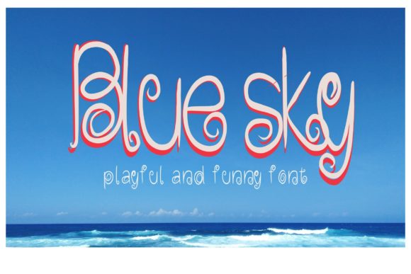 Blue Sky Font Poster 1