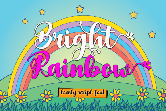 Bright Rainbow Font Poster 1