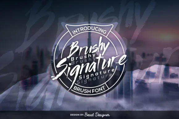 Brushy Signature Font Brushy Signature Font Poster 1